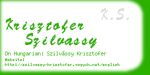 krisztofer szilvassy business card